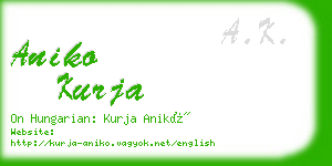 aniko kurja business card